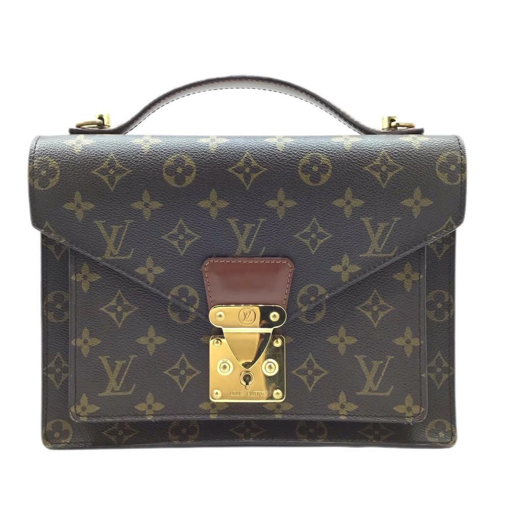 LOUIS VUITTON Monogram Monceau Handbag Shoulder Bag Brown